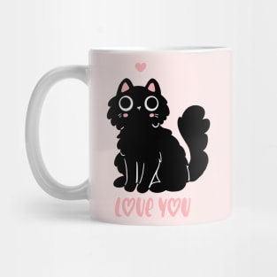 Cute black cat that loves you Ann adorable valentine's day gift for cat lovers Mug